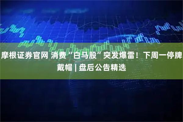 摩根证券官网 消费“白马股”突发爆雷！下周一停牌戴帽 | 盘后公告精选